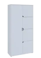 KSR6-82 L skříň šatní, 1x výsuvné ramínko, 4x dvířka, 2053x1022x400 mm, provedení levé, bílá sněžná